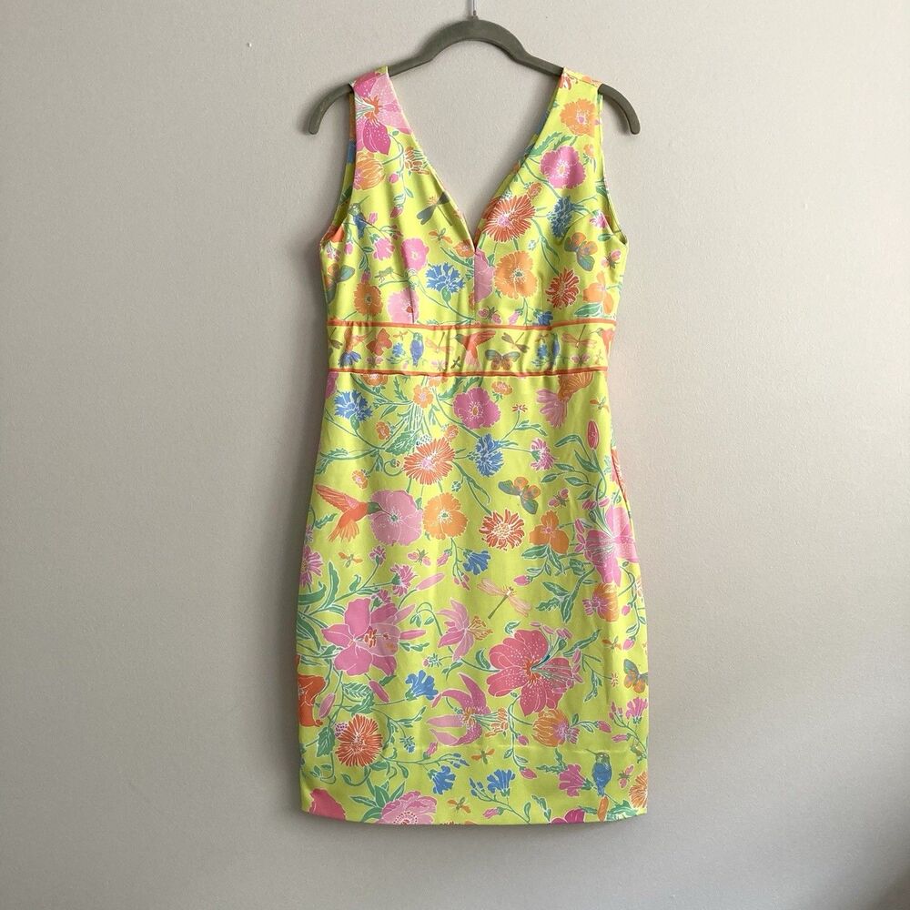 Gretchen Scott Womens Harlot Dress Birds & the Bees Yellow Print Size Small